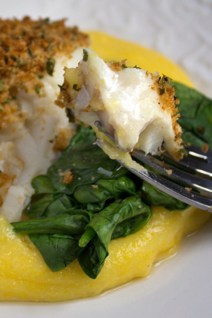 Baked Breaded Cod + Creamy Polenta | Making Life Sweet